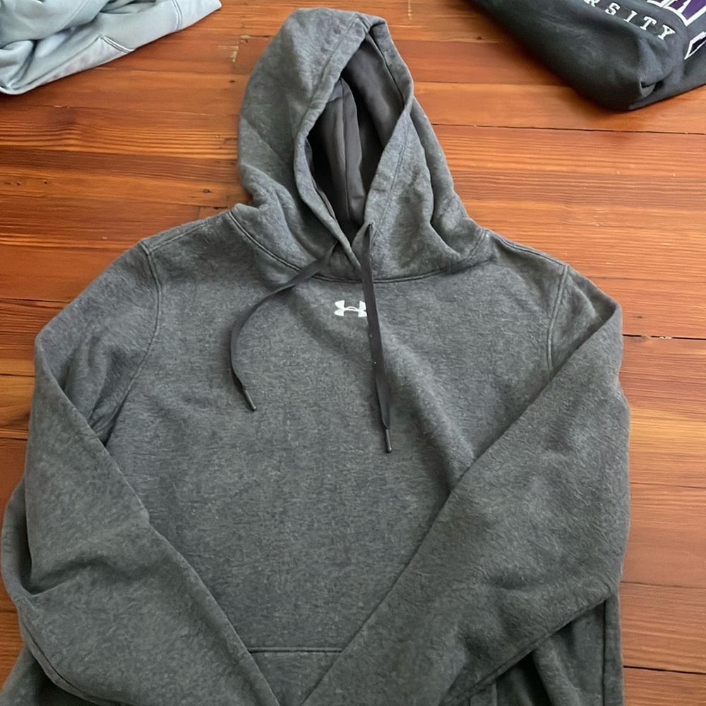 Plain grey under armour hoodie
